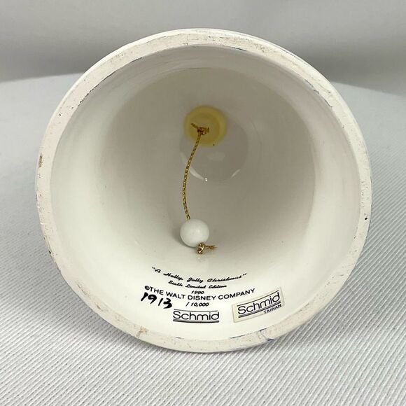 Schmid Mickey Mouse Christmas Bell Disney 1990 Collectors Bell Ltd Ed Holiday - Picture 5 of 8